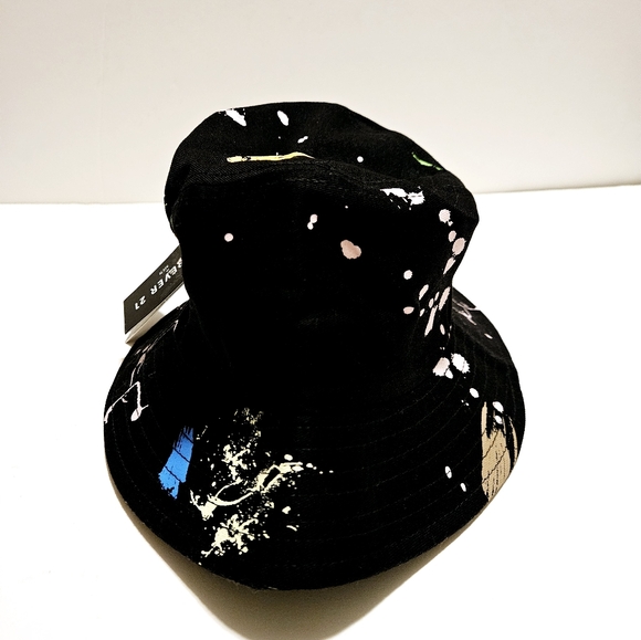 Tapout Mens Paint Splatter Embroidered Black Bucket Hat One Size NWT - Picture 6 of 7